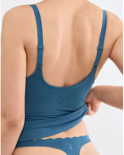 T-shirt push-up cuello en V Sloggi Zero Feel Bliss (Smocky Blue)