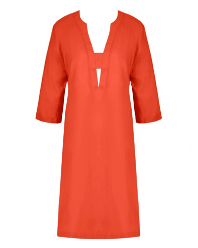 Beach tunic in cotton and silk Lise Charmel Voyage d'Eté (Orange Sillage)