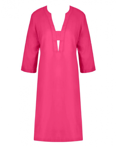Beach tunic in cotton and silk Lise Charmel Voyage d'Eté (Fuschia Sillage)