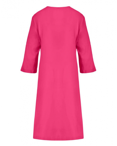 Beach tunic in cotton and silk Lise Charmel Voyage d'Eté (Fuschia Sillage)