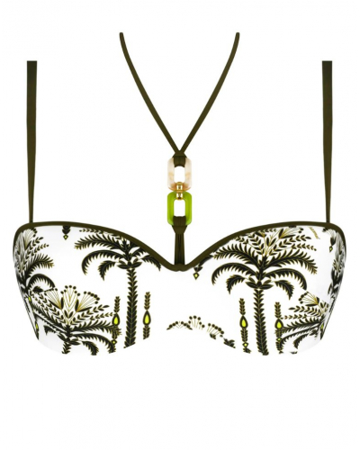 Padded bandeau bath bra Lise Charmel Palmier Audace (Kaki Audace)