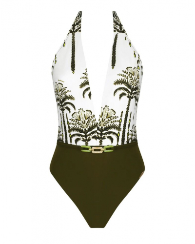 Seduction one-piece swimsuit Lise Charmel Palmier Audace (Kaki Audace)