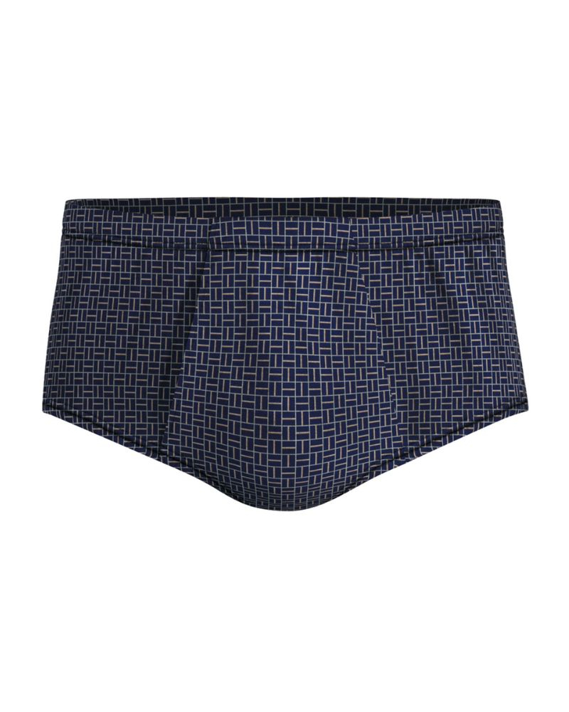 Opened high-waisted brief 100% Cotton Eminence Motifs (Marine)
