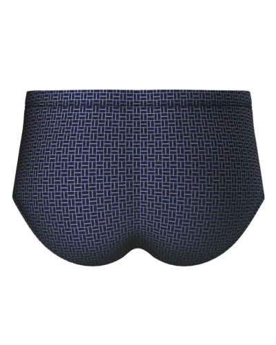 High-waisted closed brief 100% Cotton Eminence Motifs (Marine)