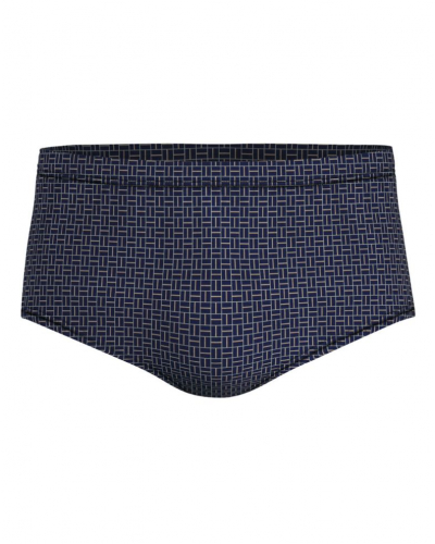 High-waisted closed brief 100% Cotton Eminence Motifs (Marine)