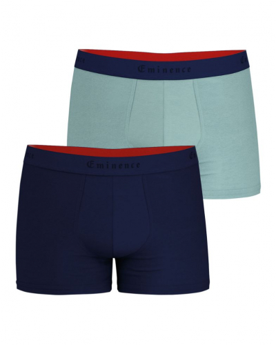 Pack of 2 boxers cotton Eminence Made in France (Marine/Bleu Azur)
