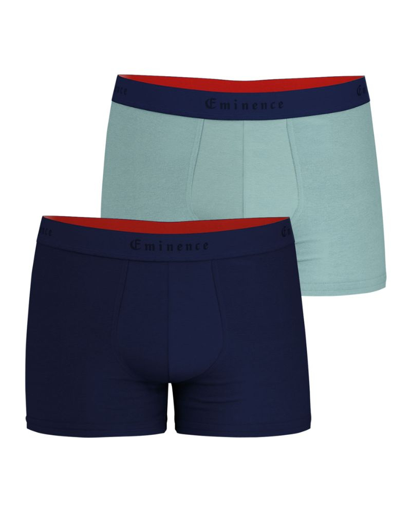 Paquete de 2 bóxers algodón Eminence Hecho en Francia (Marine/Bleu Azur)