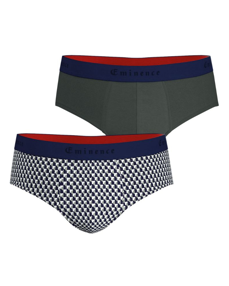 Paquete de 2 calzoncillos algodón Eminence Hecho en Francia (Amande/Kaki)