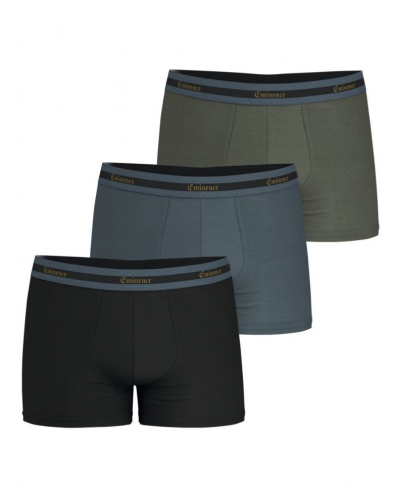 Lot de 3 boxers en coton Edition Limitée Noël Eminence (Noir/Anthracite/Kaki)