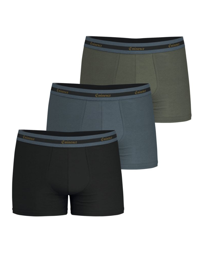 Lot de 3 boxers en coton Edition Limitée Noël Eminence (Noir/Anthracite/Kaki)