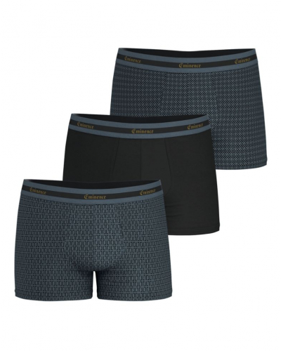 Pack of 3 cotton boxer shorts Limited Christmas Edition Eminence (Rectangle/Noir/Imprimé Anthracite)