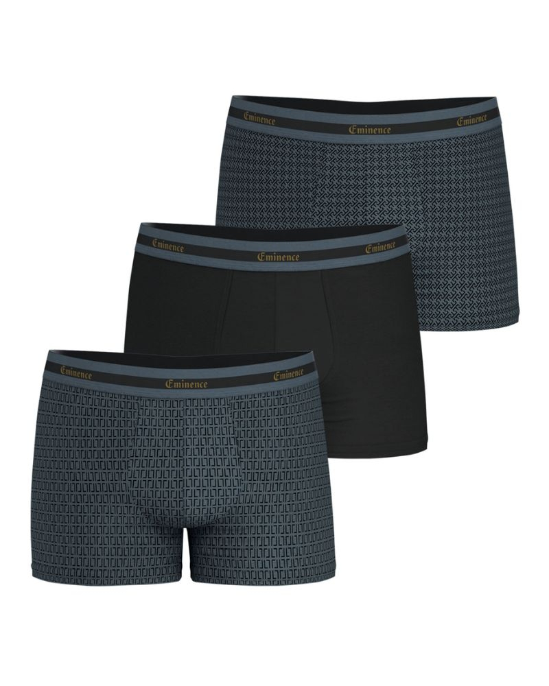 Paquete de 3 boxers en algodón Edición Limitada de Navidad Eminence (Rectangle/Noir/Imprimé Anthracite)
