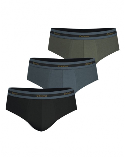 Pack of 3 cotton briefs Limited Christmas Edition Eminence (Noir/Anthracite/Kaki)