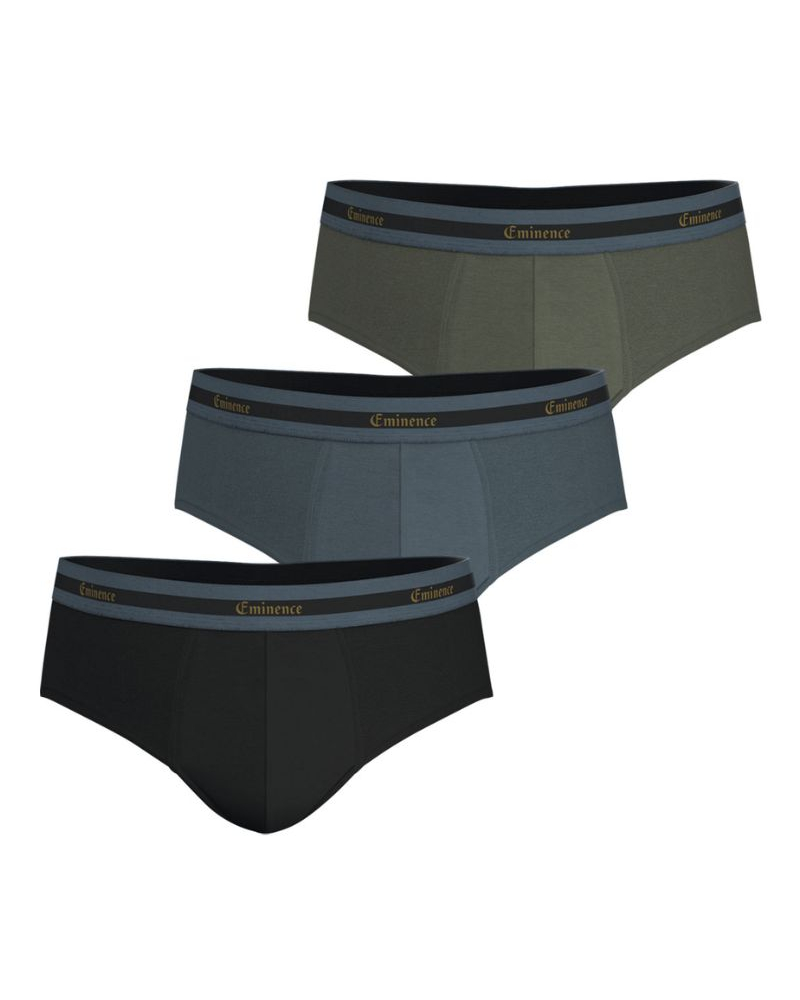 Pack of 3 cotton briefs Limited Christmas Edition Eminence (Noir/Anthracite/Kaki)