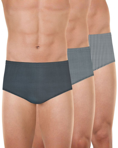Pack of 3 high waist briefs 100% cotton Eminence Trio Fantaisie (Gris)