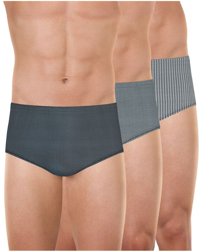 Paquete de 3 calzoncillos cintura alta 100% algodón Eminence Trio Fantaisie (Gris)