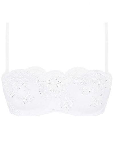 Soutien-gorge bandeau à paillettes Lise Charmel Eclat Couture (Blanc)