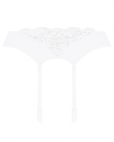 Portaligas con lentejuelas Lise Charmel Eclat Couture (Blanco)