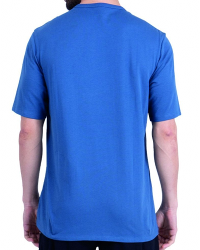 Short pyjama round neck 100% cotton Athena (Bleu/Noir)