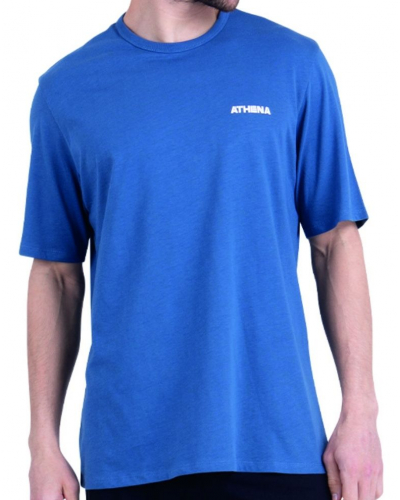 Pyjama court col rond 100% coton Athena (Bleu/Noir)