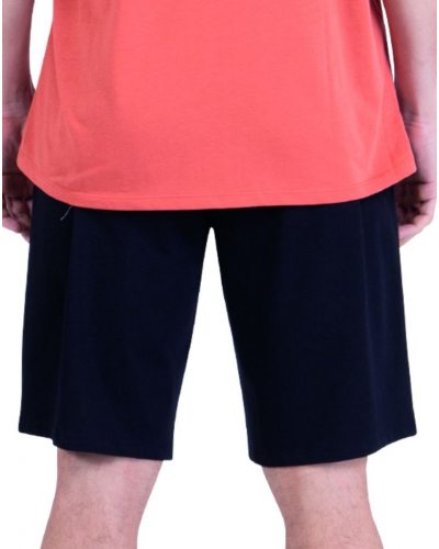 Pyjama court 100% coton Athena Ecopack Vintage (Terracotta/Noir)