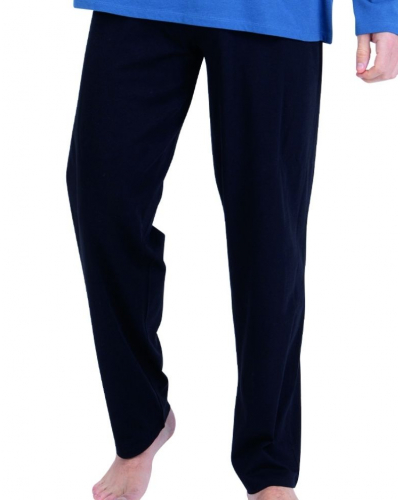 Pyjama long 100% coton Athena EcoPack Vintage (Bleu/Noir)