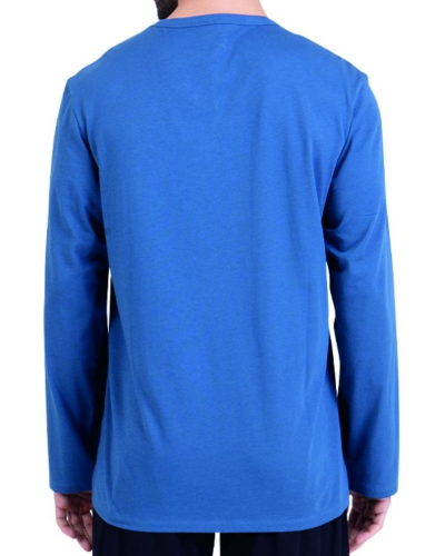 Pijama largo 100% algodón Athena Ecopack Vintage (Bleu/Noir)