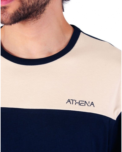 Short pyjamas 100% cotton Athena EcoPack Construction (Sable/Marine)
