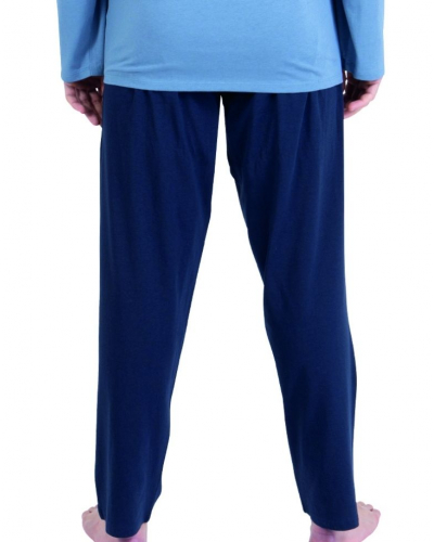 Pyjama long 100% coton bio Athena Chic (Bleu Mirage/Marine)