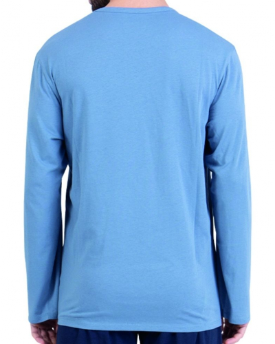 Pyjama long 100% coton bio Athena Chic (Bleu Mirage/Marine)