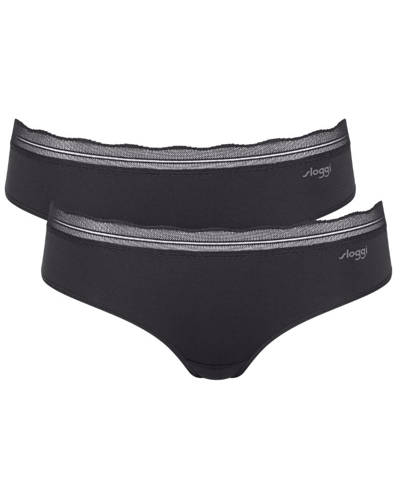 Lotte de 2 hipster Sloggi Go Blush (Negro)