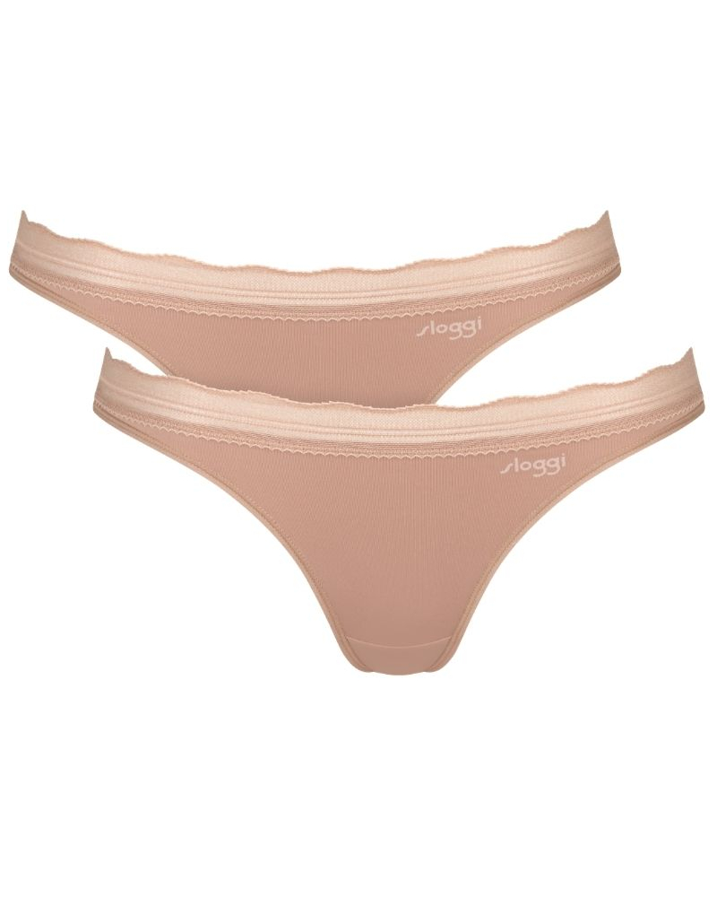 Lot de 2 slips mini Sloggi Go Blush (Cameo Brown)