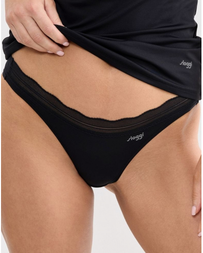 Lot de 2 slips mini Sloggi Go Blush (Noir)