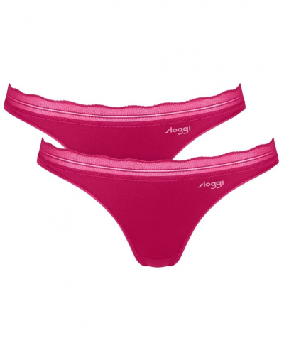 Lot de 2 slips mini Sloggi Go Blush (Berry)