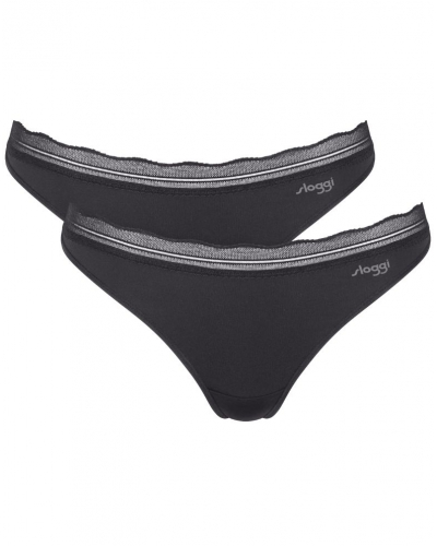 Pack of 2 thongs Sloggi Go Blush (Black)