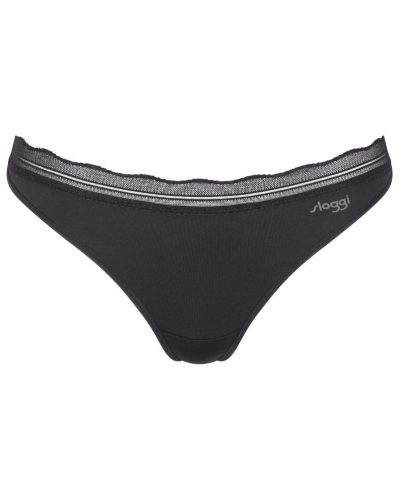 Lot de 2 strings Sloggi Go Blush (Noir)