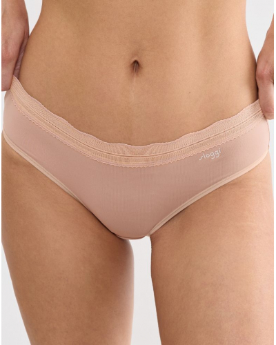 Pack of 2 hipster Sloggi Go Blush (Cameo Brown)
