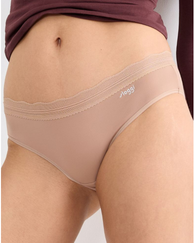 Pack of 2 hipster Sloggi Go Blush (Cameo Brown)