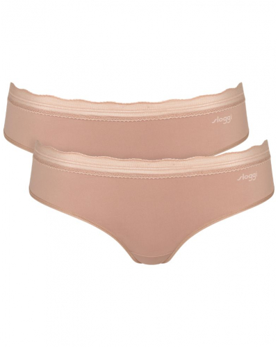 Pack of 2 hipster Sloggi Go Blush (Cameo Brown)