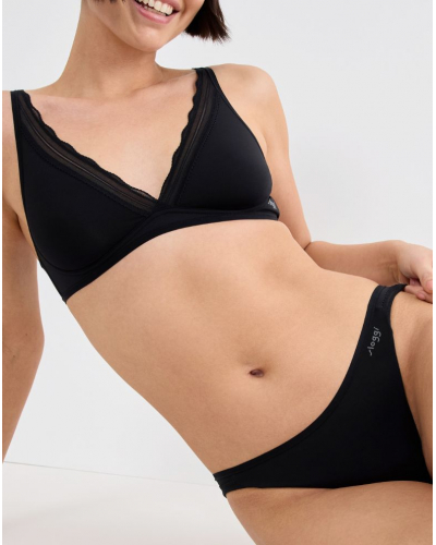 Lotte de 2 calzoncillos escotados Sloggi Go Blush (Negro)