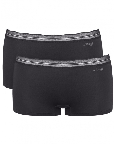 Lot de 2 shorts Sloggi Go Blush (Noir)