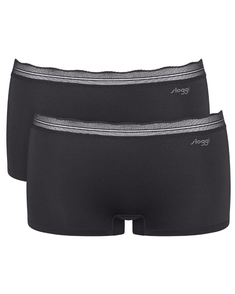 Lotte de 2 shorts Sloggi Go Blush (Negro)