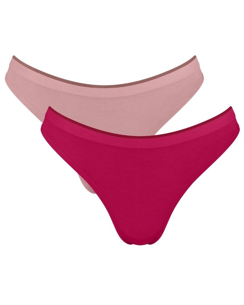 Lotte de 2 tangas modal Sloggi GO Sense (Rose clair/Rose foncé)