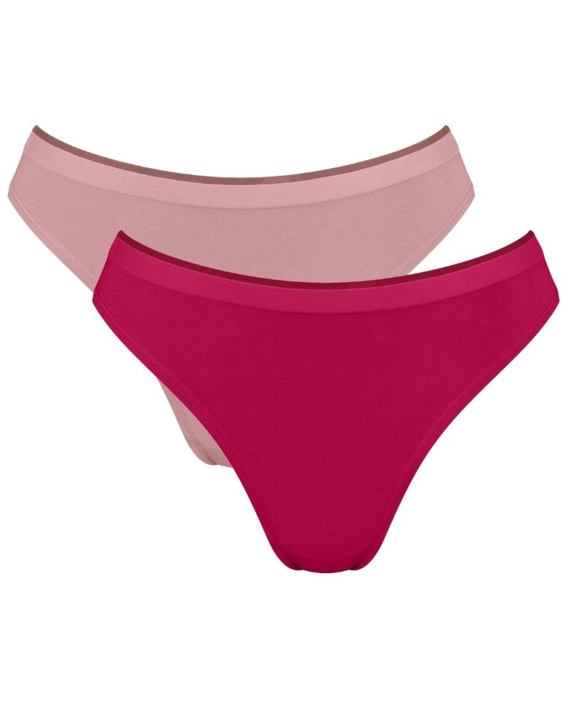 Lotte de 2 calzoncillos escotados Sloggi Go Sense (Rose clair/Rose foncé)