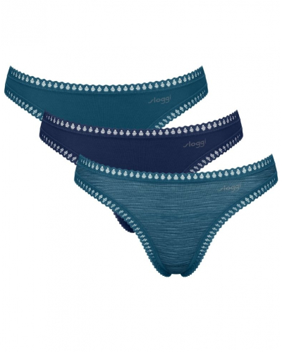 String coton bio Sloggi Go Crush (Lot de 3) (Turquoise Light Combination)