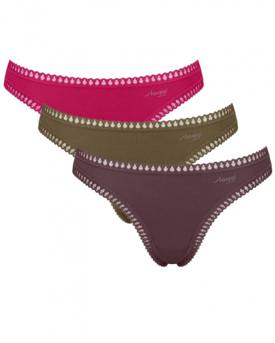 String coton bio Sloggi Go Crush (Lot de 3) (Multicolor)