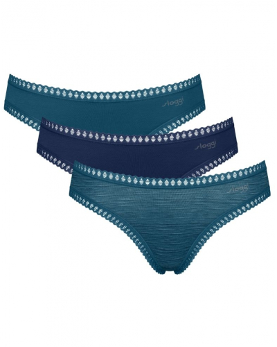 Mini calzoncillo algodón Sloggi GO Crush (Paquete de 3) (Turquoise Light Combination)