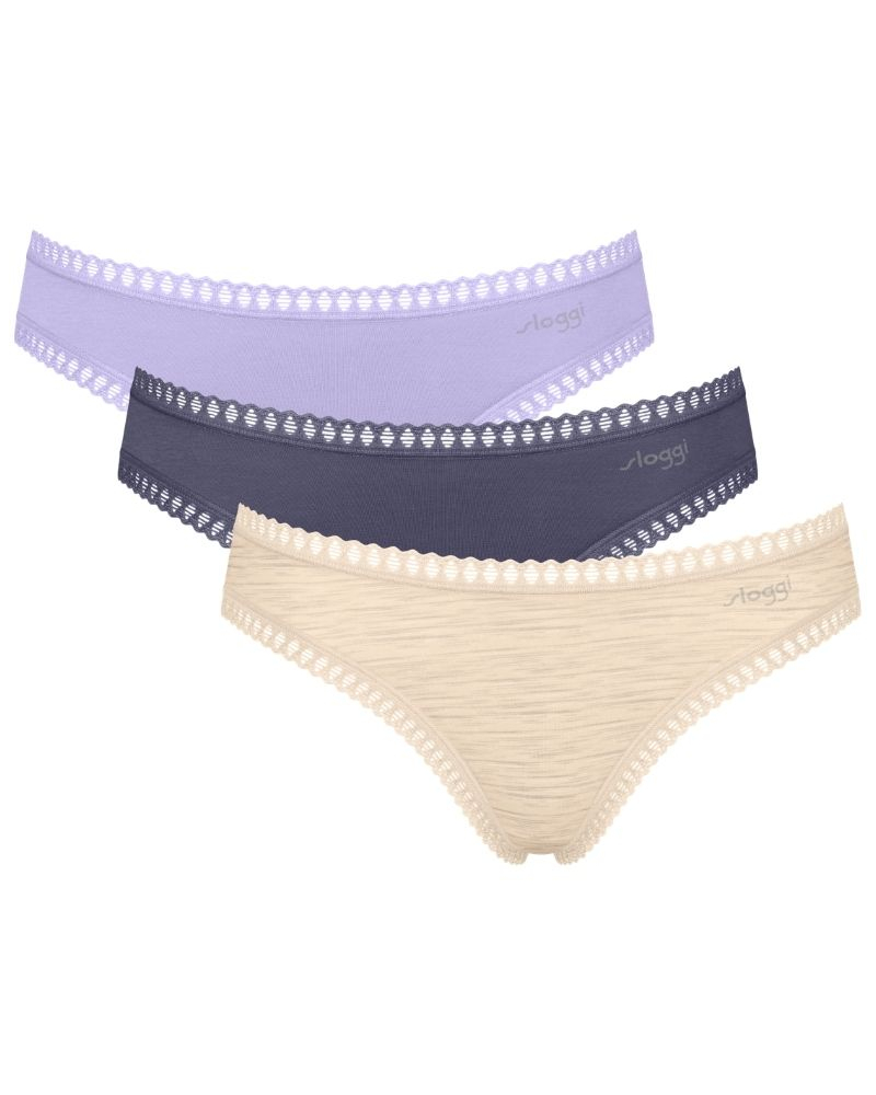 Slip mini coton bio Sloggi GO Crush (Lot de 3) (Lilac Light Combination)