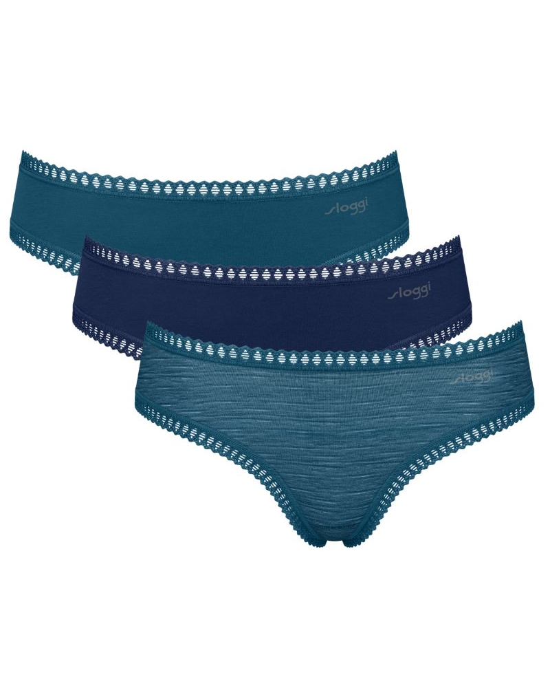 Hipster coton bio Sloggi GO Crush (Lot de 3) (Turquoise Light Combination)