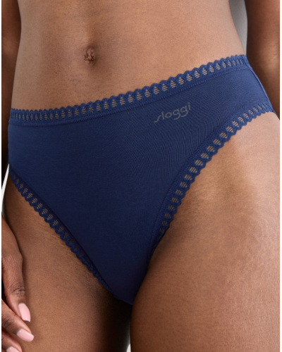 Slip échancré coton bio Sloggi GO Crush (Lot de 3) (Turquoise Light Combination)